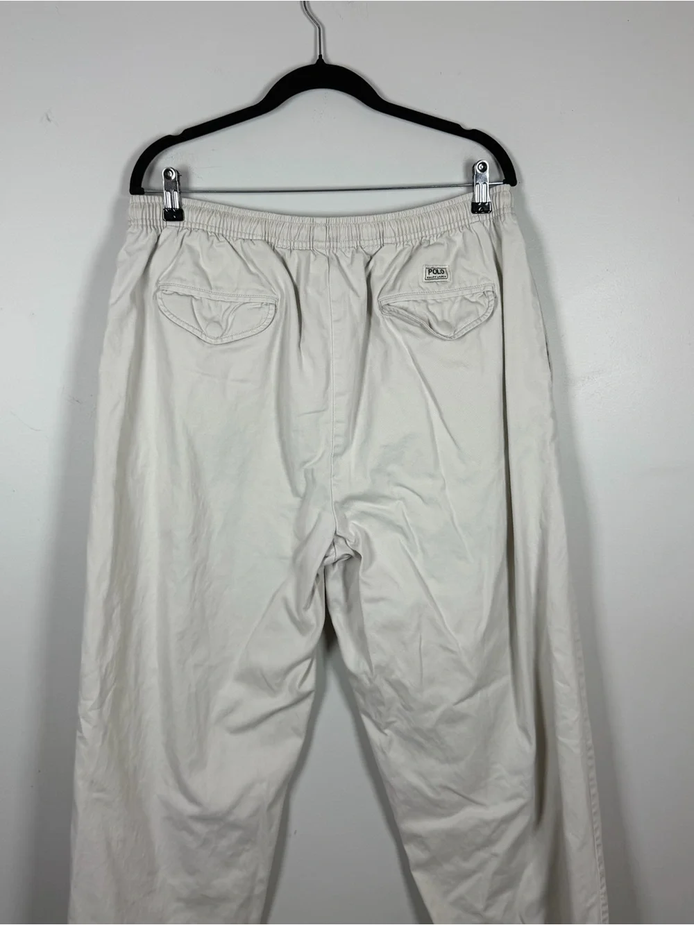 Vintage Polo Ralph Lauren Light Khaki Tan Chinos Cotton Baggy Stretchy Waist XL